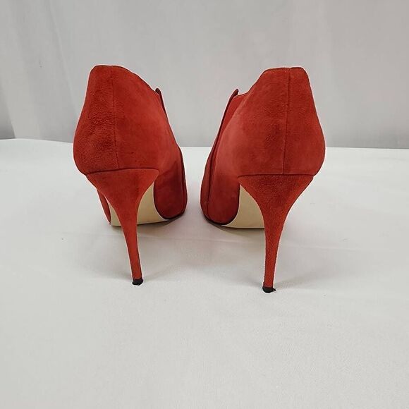 Guess Size 8.5 Ondrea Red Suede Pointed Toe Heeled Ankle Boots F - Picture 5 of 13